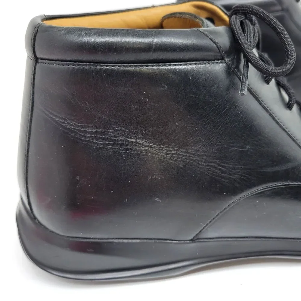 Cole Haan Mens Size 8 Black Leather Waterproof  Moc Toe Nikeair Ankle Boots